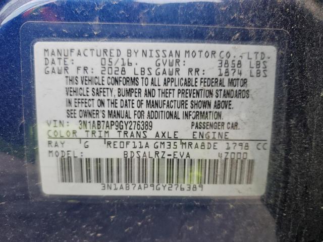 VIN 3N1AB7AP9GY276389 2016 NISSAN SENTRA no.12