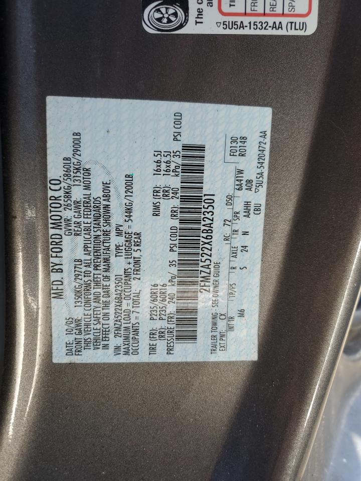 Lot #3029686170 2006 FORD FREESTAR S