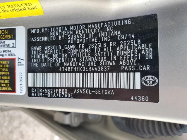 VIN 4T4BF1FK0ER443837 2014 TOYOTA CAMRY no.12