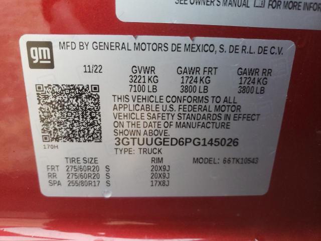 2023 GMC SIERRA K15 - 3GTUUGED6PG145026