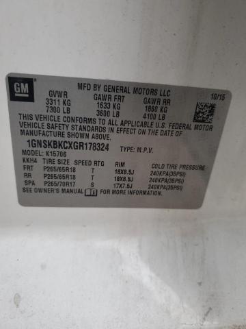 2016 CHEVROLET TAHOE K150 - 1GNSKBKCXGR178324