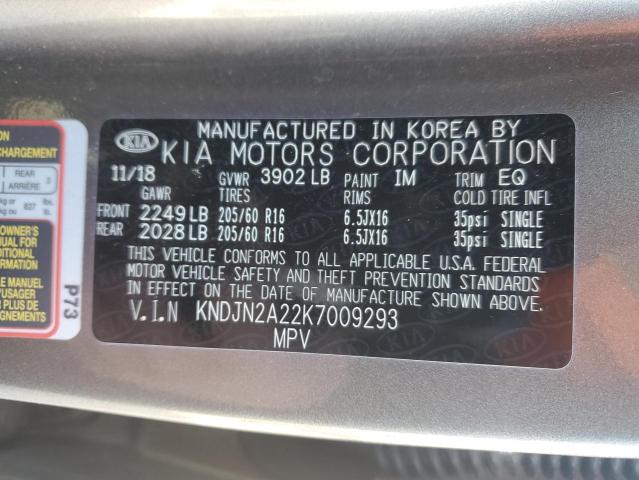 2019 KIA SOUL - KNDJN2A22K7009293