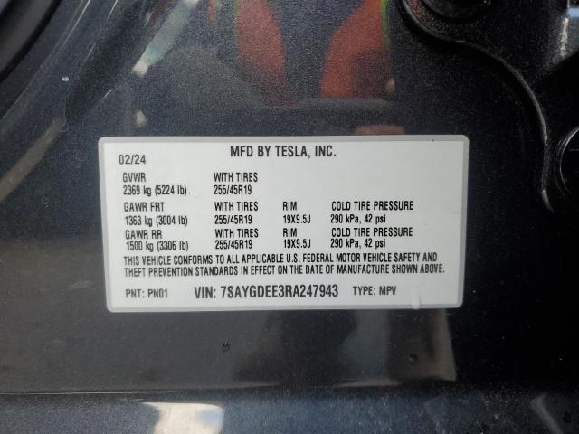 2024 TESLA MODEL Y - 7SAYGDEE3RA247943