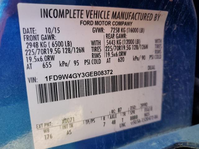 VIN 1FD9W4GY3GEB08372 2016 FORD F450 no.12