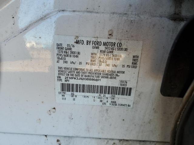 2016 FORD EDGE SEL 2FMPK3J92GBB86801