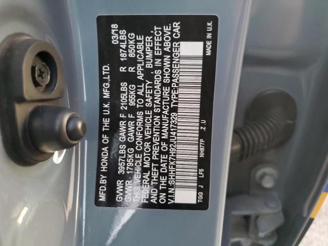 VIN SHHFK7H92JU417329 2018 HONDA CIVIC no.12