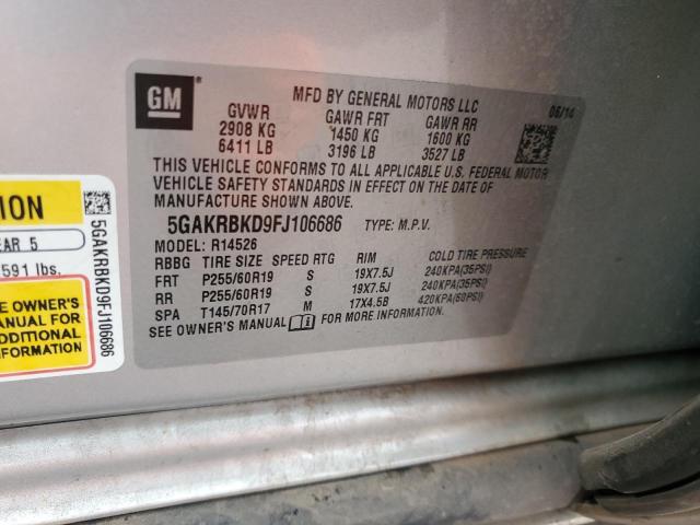 2015 BUICK ENCLAVE - 5GAKRBKD9FJ106686