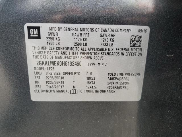 2017 GMC TERRAIN SL - 2GKALMEK9H6192460