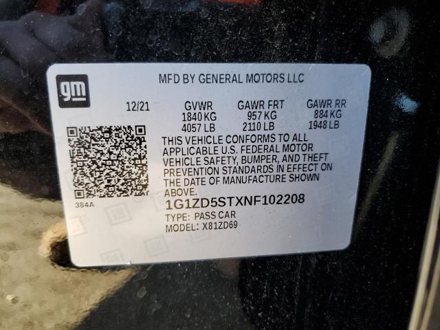 2022 CHEVROLET MALIBU LT - 1G1ZD5STXNF102208