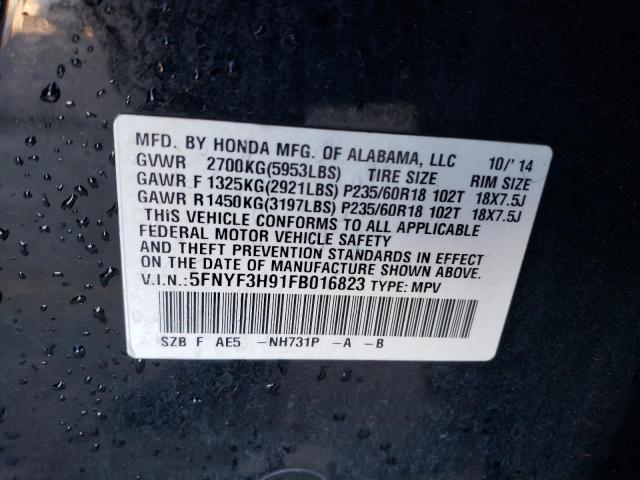 2015 HONDA PILOT TOUR - 5FNYF3H91FB016823