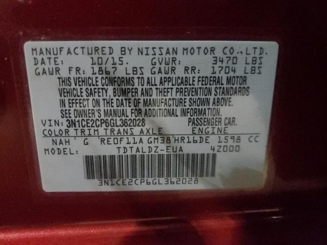 2016 NISSAN VERSA NOTE - 3N1CE2CP6GL362028