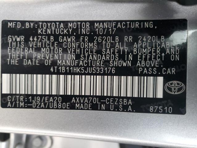 2018 TOYOTA CAMRY L - 4T1B11HK5JU533176