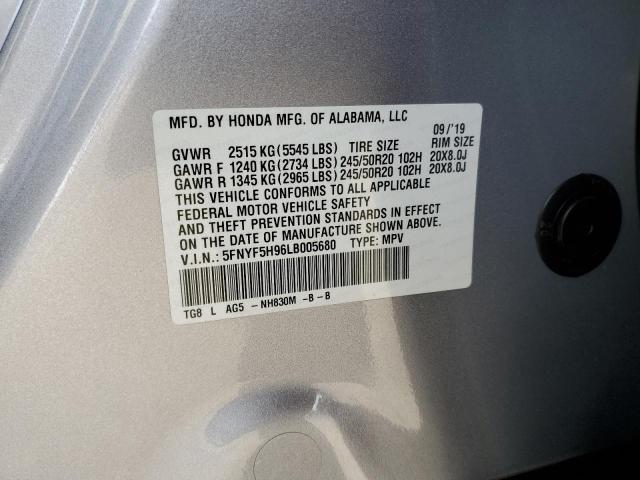 VIN 5FNYF5H96LB005680 2020 HONDA PILOT no.13