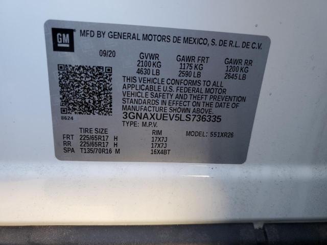 2020 CHEVROLET EQUINOX LT - 3GNAXUEV5LS736335