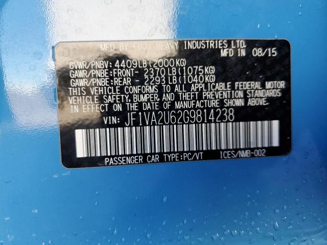 2016 SUBARU WRX STI LI JF1VA2U62G9814238