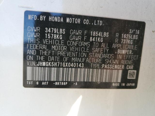2016 HONDA FIT EX - JHMGK5H71GX040143