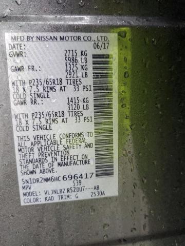 2017 NISSAN PATHFINDER - 5N1DR2MM6HC696417