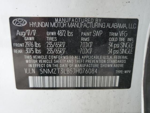 VIN 5NMZT3LB5JH076084 2018 HYUNDAI SANTA FE no.13