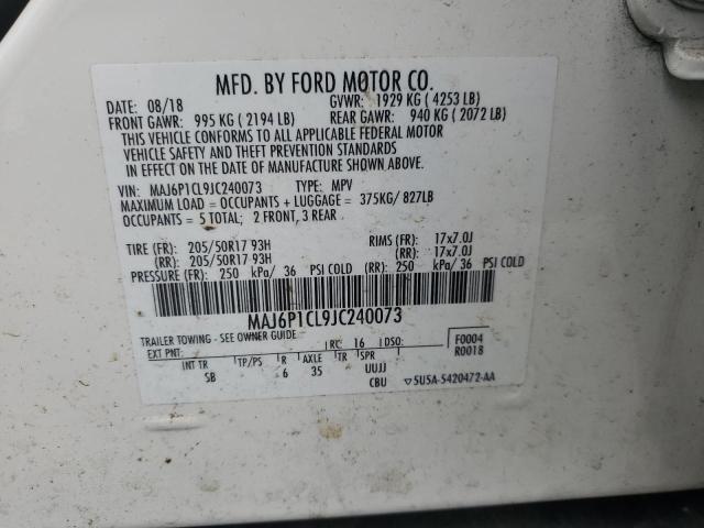 2018 FORD ECOSPORT S MAJ6P1CL9JC240073