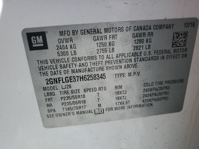 2017 CHEVROLET EQUINOX PR - 2GNFLGE37H6258345