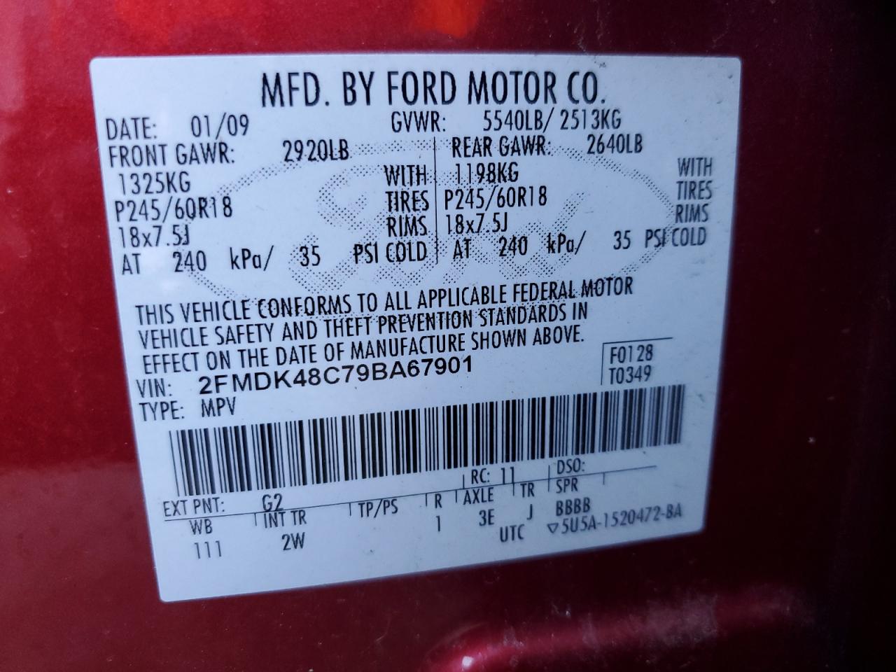 Lot #3028299792 2009 FORD EDGE SEL