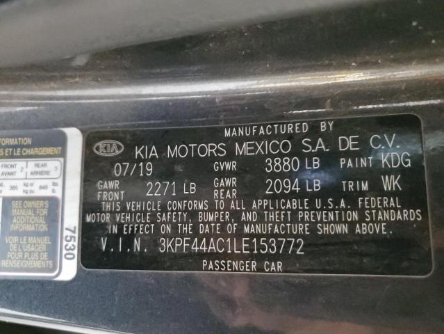 VIN 3KPF44AC1LE153772 2020 KIA FORTE no.12