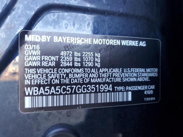 2016 BMW 528 I WBA5A5C57GG351994