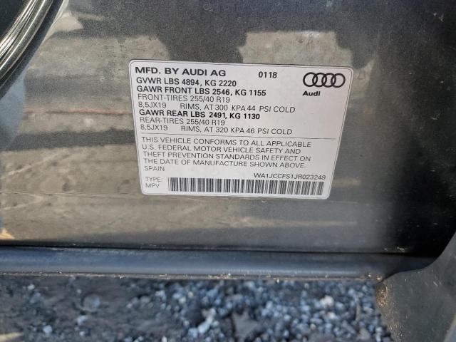 VIN WA1JCCFS1JR023249 2018 AUDI Q3 no.13