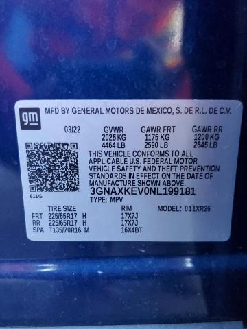 2022 CHEVROLET EQUINOX LT - 3GNAXKEV0NL199181