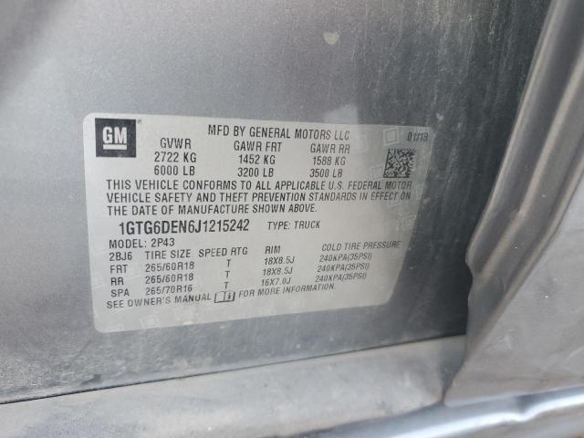 2018 GMC CANYON SLT 1GTG6DEN6J1215242