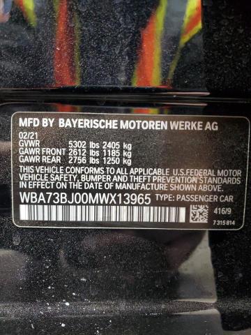 VIN WBA73BJ00MWX13965 2021 BMW 5 SERIES no.13