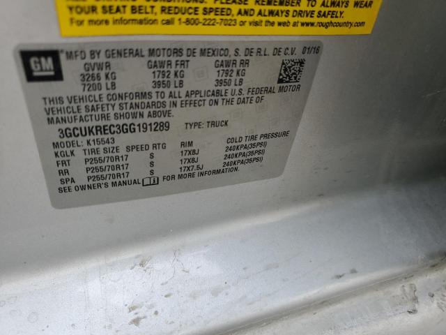 2016 CHEVROLET SILVERADO - 3GCUKREC3GG191289