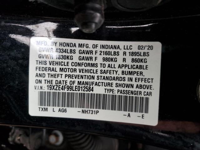2020 HONDA INSIGHT TO 19XZE4F99LE012584