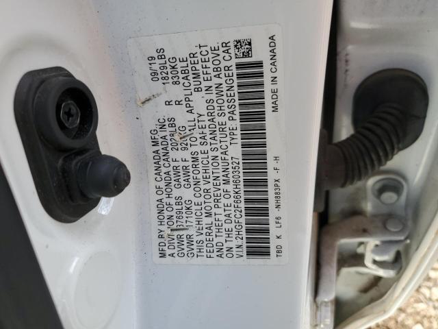 2019 HONDA CIVIC LX - 2HGFC2F66KH603527