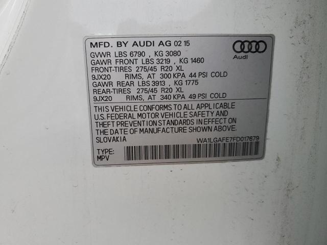2015 AUDI Q7 PREMIUM - WA1LGAFE7FD017679