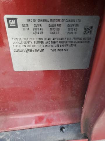 2015 BUICK REGAL 2G4GV5EK9F9164591