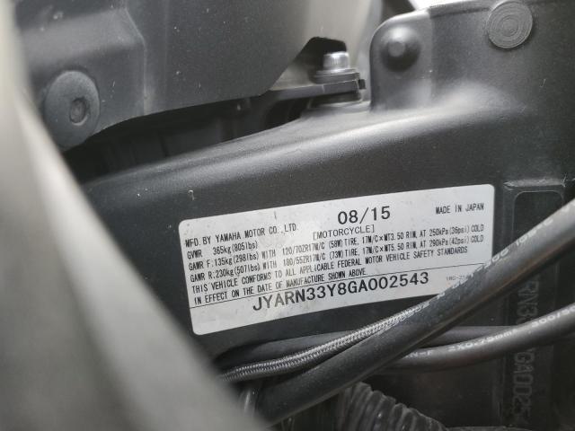 2016 YAMAHA FZ09 C JYARN33Y8GA002543
