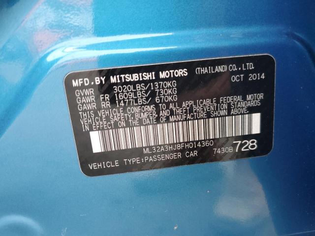 2015 MITSUBISHI MIRAGE DE ML32A3HJ8FH014360