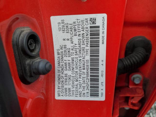 2019 HONDA CIVIC LX - 2HGFC2F66KH606105