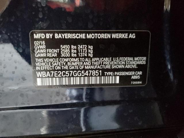 VIN WBA7E2C57GG547851 2016 BMW 7 SERIES no.12