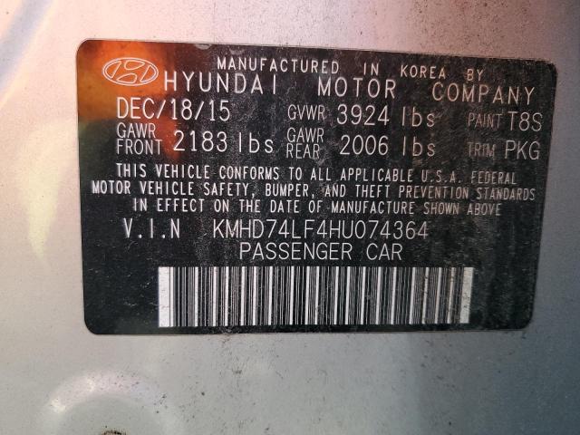 2017 HYUNDAI ELANTRA SE - KMHD74LF4HU074364