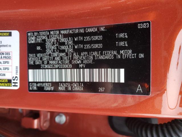 2023 LEXUS NX 350 2T2KGCEZ8PC030839