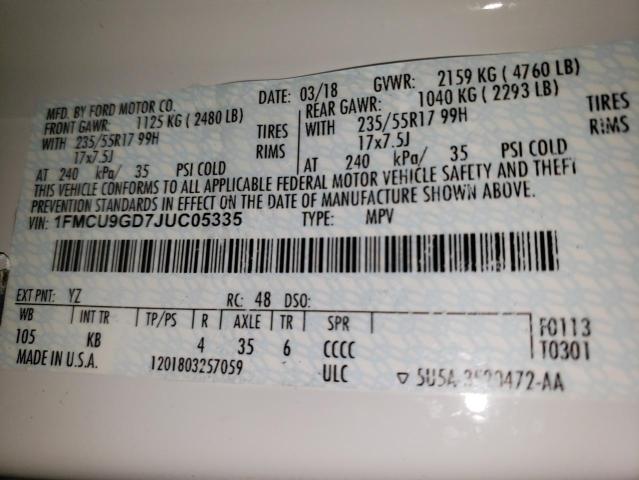 2018 FORD ESCAPE SE - 1FMCU9GD7JUC05335