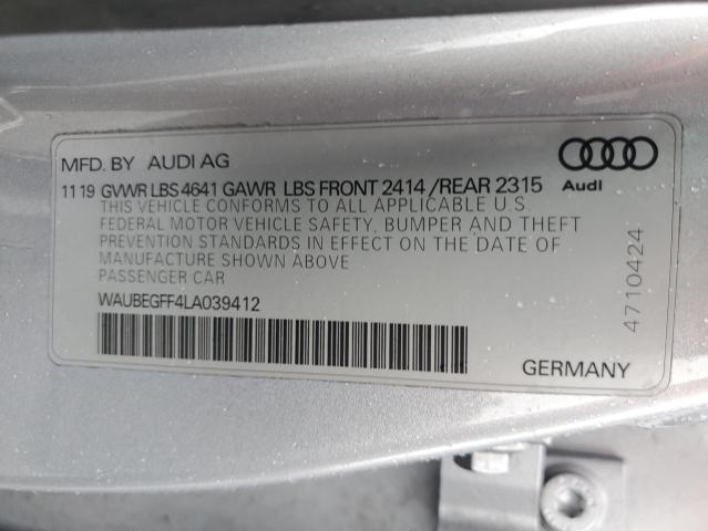 2020 AUDI A3 S-LINE - WAUBEGFF4LA039412