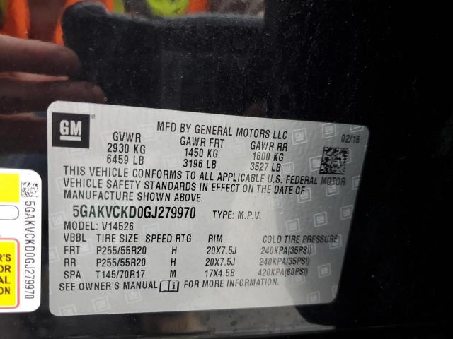2016 BUICK ENCLAVE - 5GAKVCKD0GJ279970