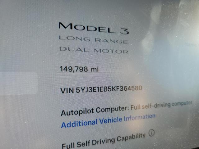 2019 TESLA MODEL 3 - 5YJ3E1EB5KF364580