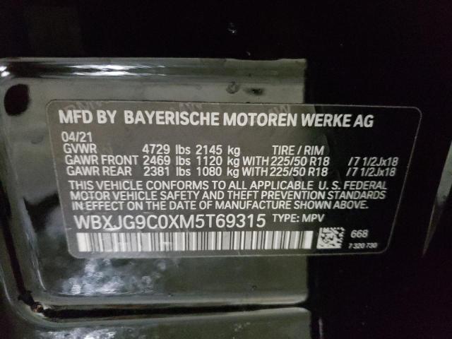 2021 BMW X1 XDRIVE2 - WBXJG9C0XM5T69315