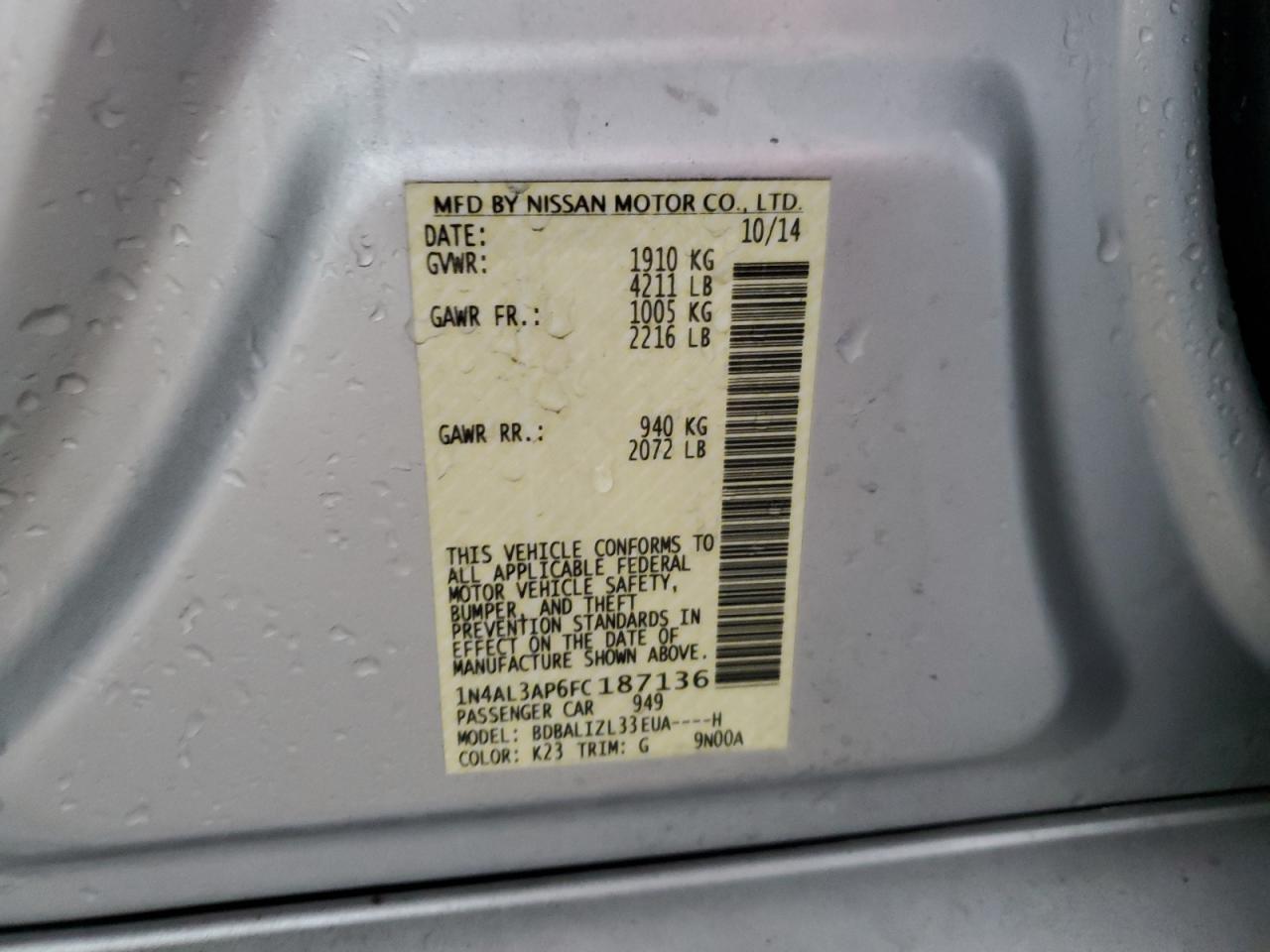 Nissan Altima 2.5 2015