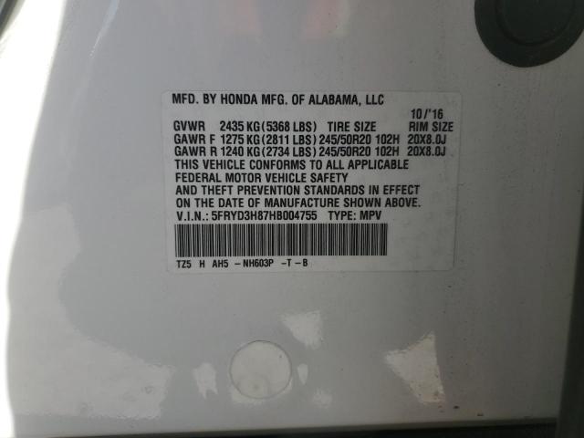 2017 ACURA MDX ADVANC - 5FRYD3H87HB004755