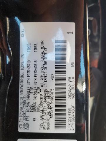2021 TOYOTA TUNDRA DOU - 5TFCY5F19MX027875